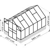 STEKLEN RASTLINJAK VITAVIA CASSANDRA 9900 ESG 3MM ČRNA 2.6X3.8M