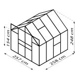 STEKLEN RASTLINJAK VITAVIA JUPITER 6700 ESG 3MM ALU 2.6X2.6M