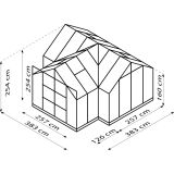 STEKLEN RASTLINJAK VITAVIA ORANŽERIJA SIRIUS ESG 3MM SMARAGDNA 3.8X3.8M