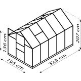 STEKLEN RASTLINJAK VITAVIA PLANET 6200 ESG 3MM, 1,95X3,21 ČRNA - RASTLINJAK+OKVIR ZA TEMELJ