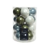 STEKLENA BUNKA DECORIS BELA/MODRA/ZELENA 20/1 FI 6 CM