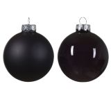 STEKLENA BUNKA DECORIS ČRNA FI 8 CM 16/1 SIJOČA/,MAT SORTIRANO