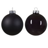 STEKLENA BUNKA DECORIS ČRNA FI 8 CM SIJOČA/ MAT 6/1 SORTIRANO