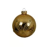 STEKLENA BUNKA DECORIS FI 10 CM, ZLATA VZOREC, SORTIRANO