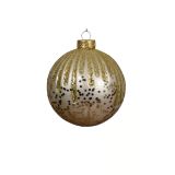 STEKLENA BUNKA DECORIS FI 10 CM, ZLATA VZOREC, SORTIRANO