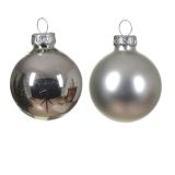 STEKLENA BUNKA DECORIS FI 4 CM, SREBRNA 18/1