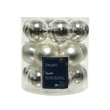 STEKLENA BUNKA DECORIS FI 4 CM, SREBRNA 18/1