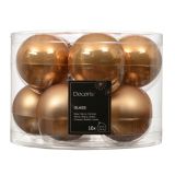 STEKLENA BUNKA DECORIS FI 6 CM, KARAMELNA , 10/1 SIJOČA/MAT