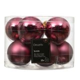 STEKLENA BUNKA DECORIS FI 6 CM, TEMNO ROZA, 10/1 SIJOČA/MAT