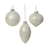 STEKLENA BUNKA DECORIS FI 8 CM, BELA VZOREC, SORTIRANO