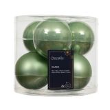 STEKLENA BUNKA DECORIS FI 8 CM, MACHA ZEL., 6/1 SIJOČA/MAT