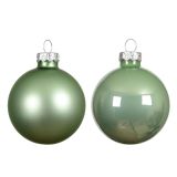 STEKLENA BUNKA DECORIS FI 8 CM, MACHA ZEL., 6/1 SIJOČA/MAT