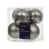 STEKLENA BUNKA DECORIS FI 8 CM, SOFT SIVA, 6/1 SIJOČA/MAT