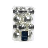 STEKLENA BUNKA DECORIS FI 8 CM SREBRNA 16/1
