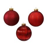 STEKLENA BUNKA DECORIS FI 8 CM, TEMNO RDEČA 4/1,SORTIRANO