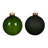 STEKLENA BUNKA DECORIS FI 8 CM, TEMNO ZELNA 4/1 SIJOČA/MAT
