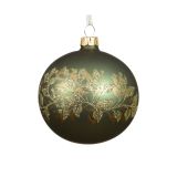 STEKLENA BUNKA DECORIS FI 8 CM, ZELENA, RDEČA, ZLATA, VZOREC, SORTIRANO