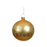 STEKLENA BUNKA DECORIS FI 8 CM, ZELENA, RDEČA, ZLATA, VZOREC, SORTIRANO