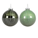 STEKLENA BUNKA DECORIS FI 8 CM, ZELENA VZOREC SORTIRANO