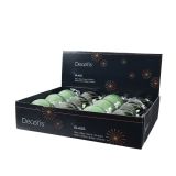 STEKLENA BUNKA DECORIS FI 8 CM, ZELENA VZOREC SORTIRANO