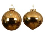 STEKLENA BUNKA DECORIS FI 8 CM, ZLATA VZOREC SORTIRANO