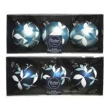 STEKLENA BUNKA DECORIS MODRE BARVE Z LISTI 3/1 FI 8 CM SORT
