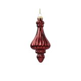 STEKLENA BUNKA DECORIS ORNAMENT, ZLAT, RDEČ, 15 CM,VZOREC, SORTIRANO