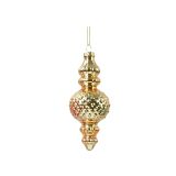 STEKLENA BUNKA DECORIS ORNAMENT, ZLAT, RDEČ, 15 CM,VZOREC, SORTIRANO