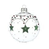 STEKLENA BUNKA DECORIS PROZORNA Z DEKORJEM FI 8 CM