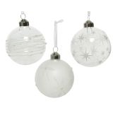 STEKLENA BUNKA DECORIS PROZORNA Z DEKORJEM FI 8 CM SORT