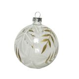 STEKLENA BUNKA DECORIS PROZORNA Z LISTKI FI 8 CM