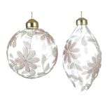 STEKLENA BUNKA DECORIS PROZORNA Z ROŽAMI FI 8 CM SORT