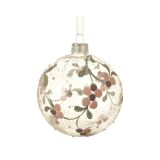STEKLENA BUNKA DECORIS PROZORNA Z ROŽAMI FI 8 CM SORT
