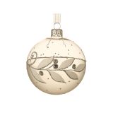 STEKLENA BUNKA DECORIS PROZORNA Z VEJICO FI 8 CM