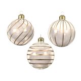 STEKLENA BUNKA DECORIS PROZORNA ZLATI DEKOR IN PERJE FI 8 CM SORT