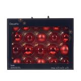 STEKLENA BUNKA DECORIS RDEČA, RAZLIČNE VEL 21/1 MIX SORTIRANO