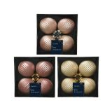 STEKLENA BUNKA DECORIS ROZA BARVE 4/1 FI 8 CM SORT