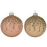 STEKLENA BUNKA DECORIS ROZA/ZLATA SORTIRANO FI 8 CM