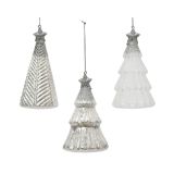 STEKLENA BUNKA DECORIS SMEREKA, BELA/SREBRNA 12.60 CM, SORTIRANO