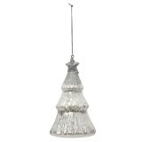 STEKLENA BUNKA DECORIS SMEREKA, BELA/SREBRNA 12.60 CM, SORTIRANO