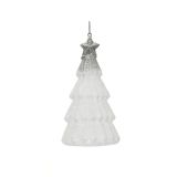 STEKLENA BUNKA DECORIS SMEREKA, BELA/SREBRNA 12.60 CM, SORTIRANO