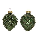 STEKLENA BUNKA DECORIS STORŽ, TEMNO ZELEN FI 5 CM, 6/1