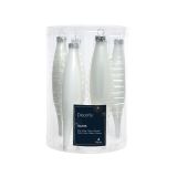 STEKLENA BUNKA DECORIS SVEČA, BELA, 15 CM 6/1