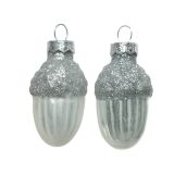 STEKLENA BUNKA DECORIS ŽELOD SREBRN FI 3 CM 12/1