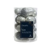 STEKLENA BUNKA DECORIS ŽELOD SREBRN FI 3 CM 12/1