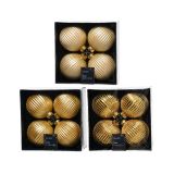 STEKLENA BUNKA DECORIS ZLATA MIX 8 CM 4/1 SORTIRANO