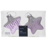 STEKLENA BUNKA DECORIS ZVEZDA ROZA/SREBRNA 2/1 FI 10 CM SORTIRANO