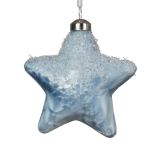 STEKLENA BUNKA DECORIS ZVEZDICA, MODRA, 9.5 CM 2/1, VZOREC, SORTIRANO