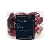 STEKLENA BUNKA DECORIS ZVEZDICA, TEMNO RDEČA 4.5 CM, 12/1