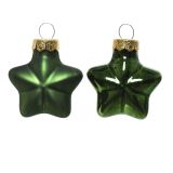 STEKLENA BUNKA DECORIS ZVEZDICA, TEMNO ZELENA 4.5 CM, 12/1